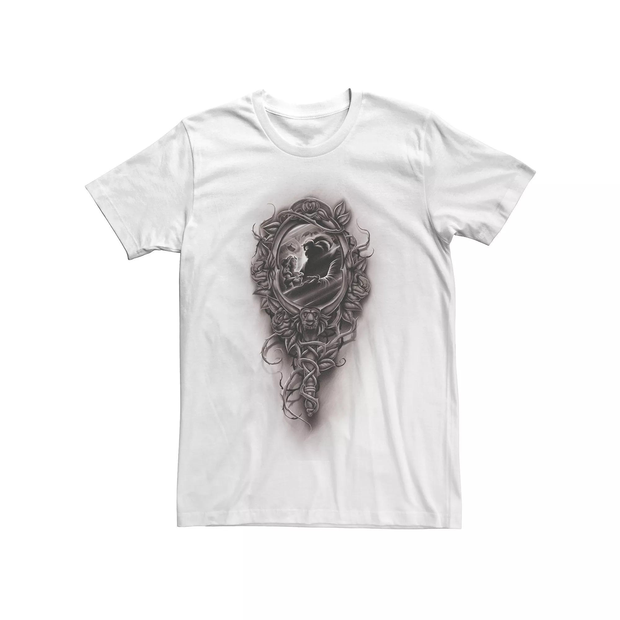 Disney's Beauty and the Beast Enchanted Mirror Men's Tee, Size: XXL, White Product Image