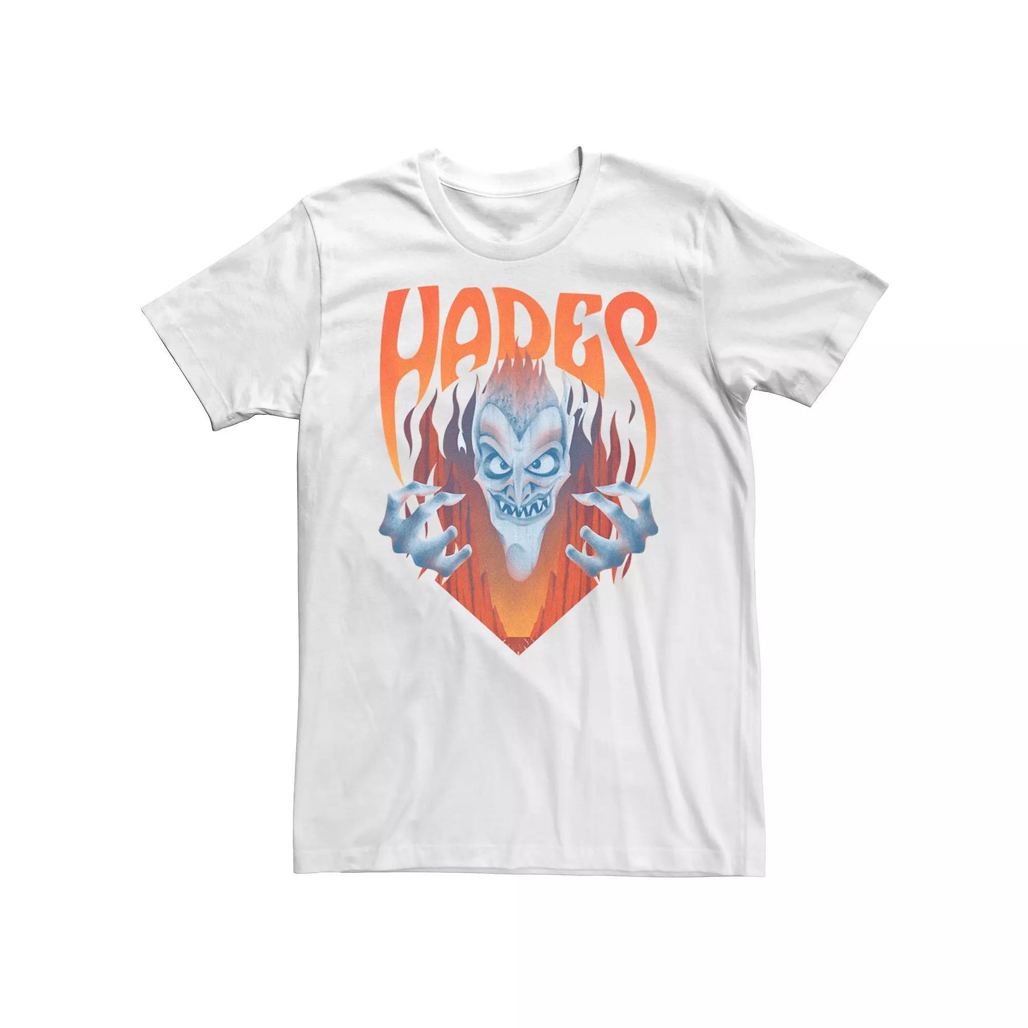 Disney's Hercules Angry Hades Flames Portrait Logo Men's Tee, Size: XL, White Product Image
