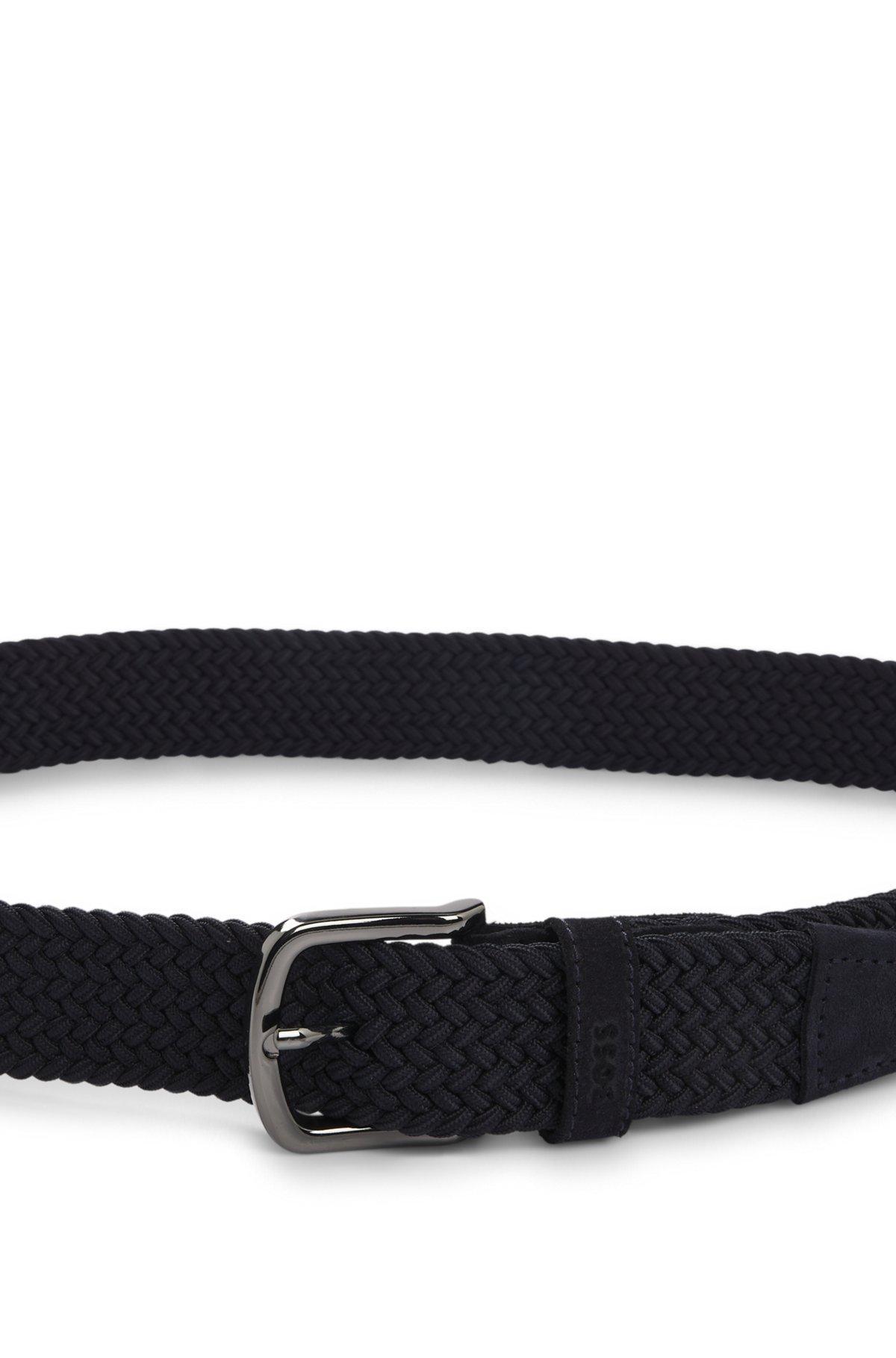 Woven belt with leather trims Product Image
