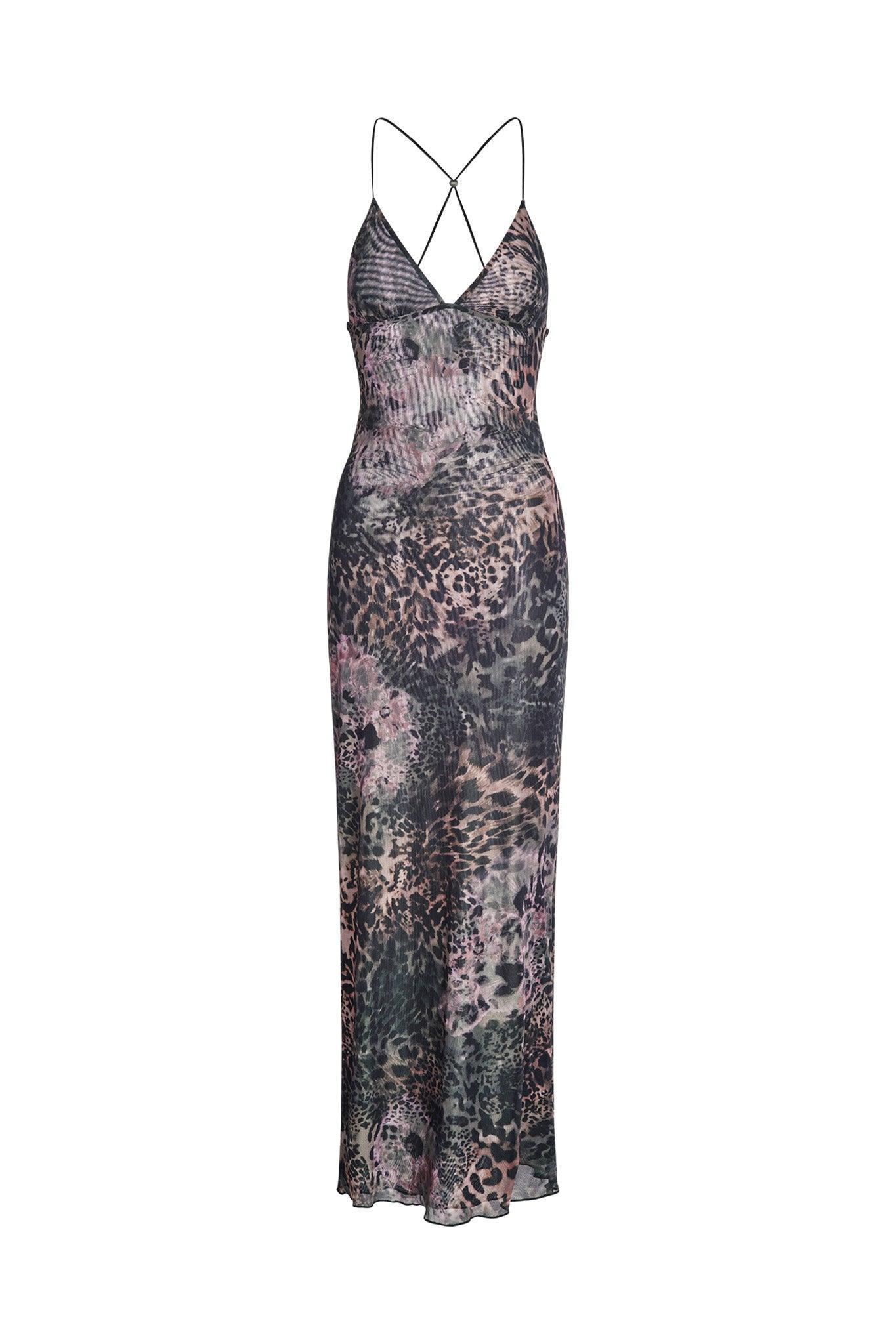 ELLERY DRESS - GREEN : ANIMAL : INSTINCT Product Image