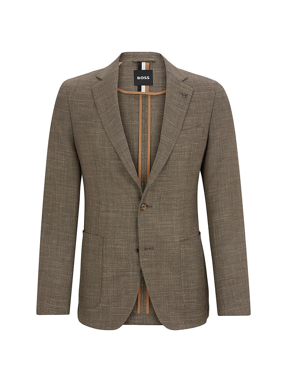 Mens Slim-Fit Jacket in Melange Stretch Cloth Product Image