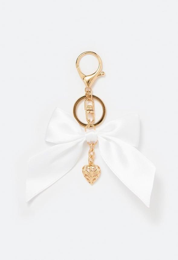 Pria Glass Pearl And Fabric Bow Bag Charm Product Image