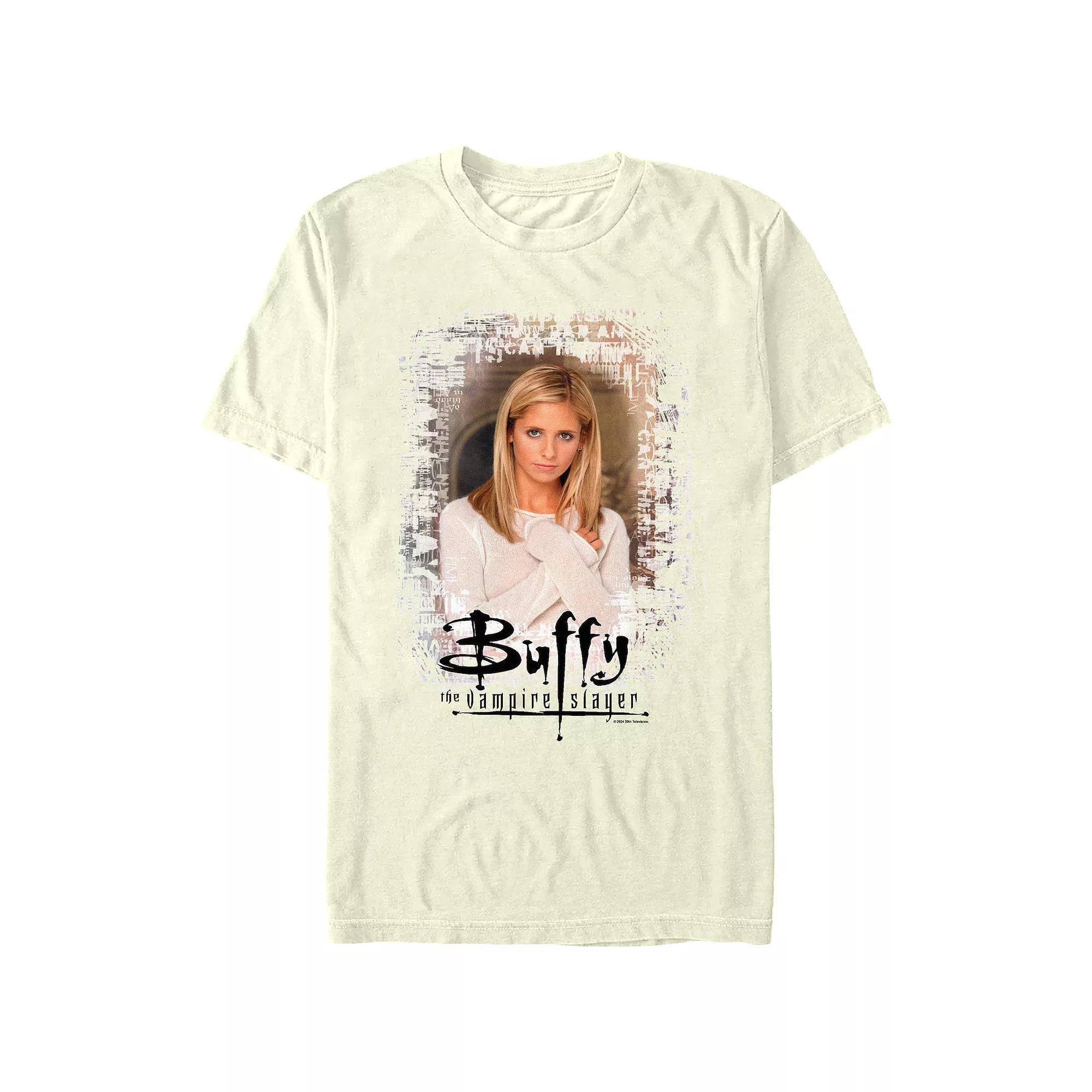 Men's Buffy The Vampire Slayer Buffy Poster Graphic Tee, Size: Medium, Natural Product Image