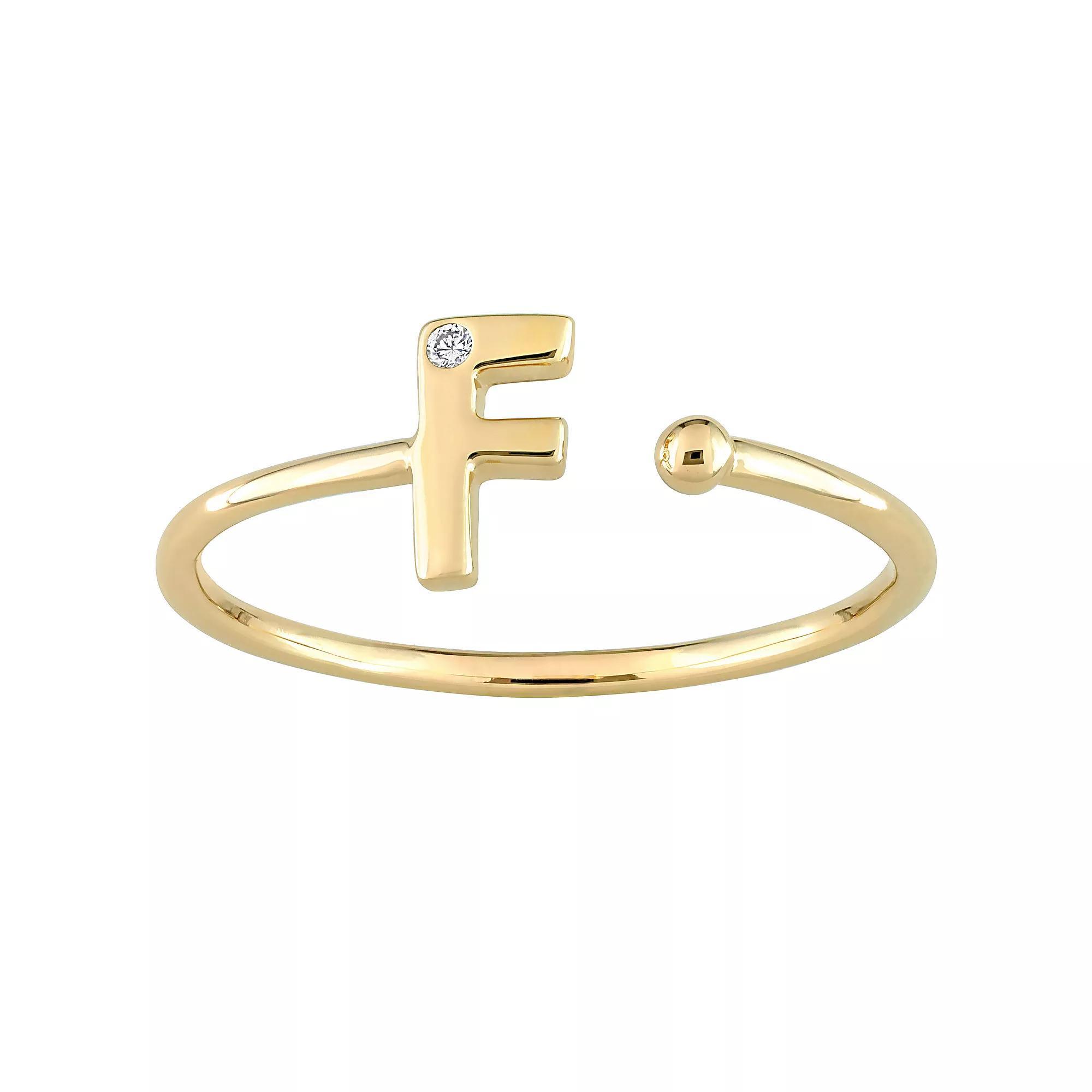 Stella Grace 10k Gold Diamond Accent Initial Open Ring, Women's, Size: 8, H Product Image