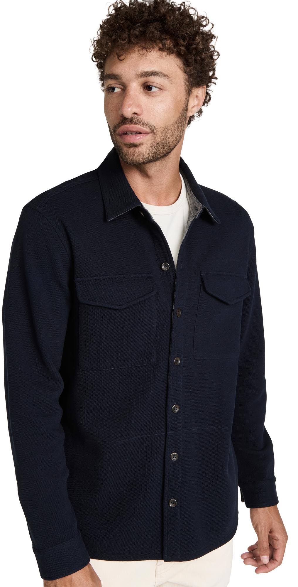 Mens Solid 4-Pocket Shirt Jacket Product Image