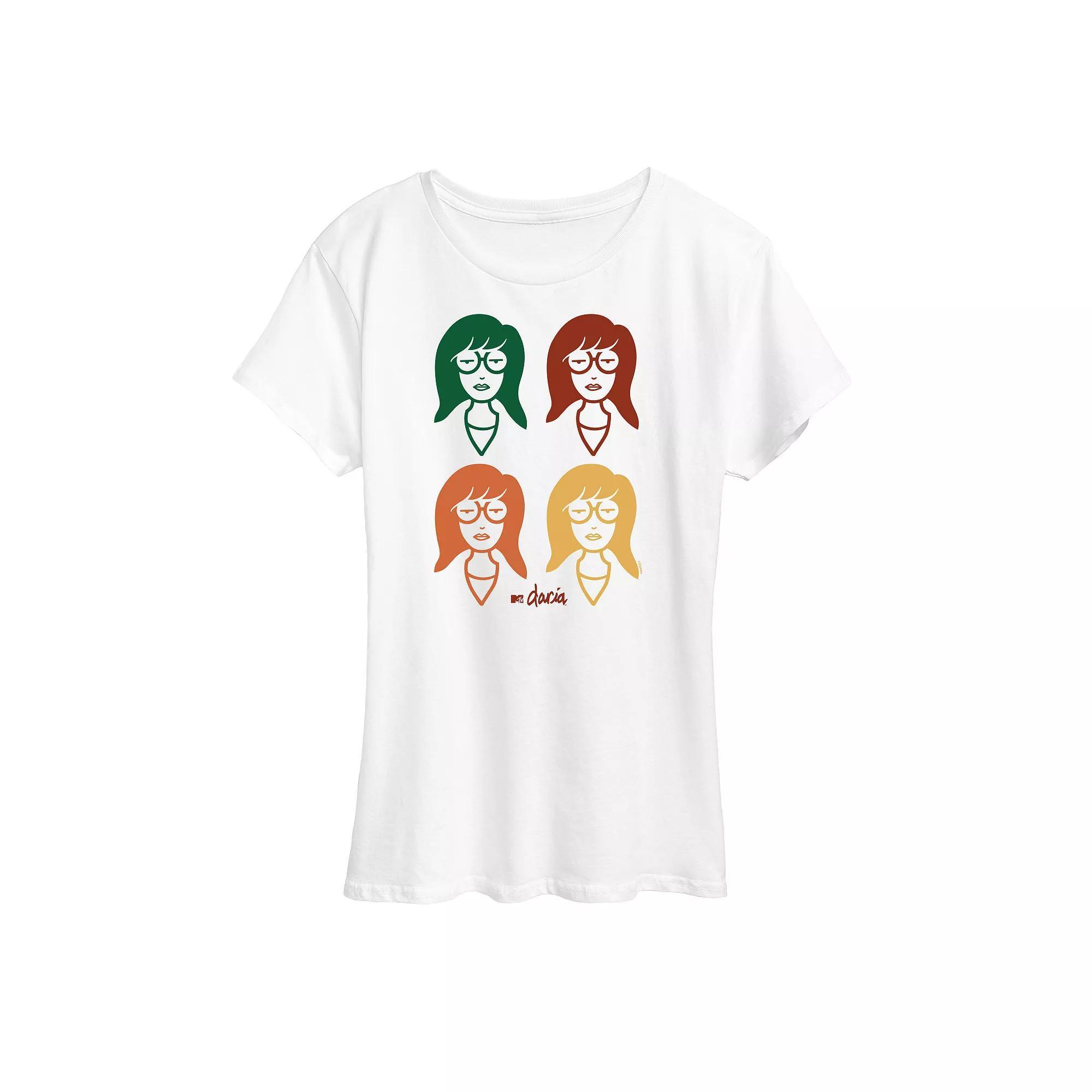 Womens Daria Grid Graphic Tee, Girls Product Image