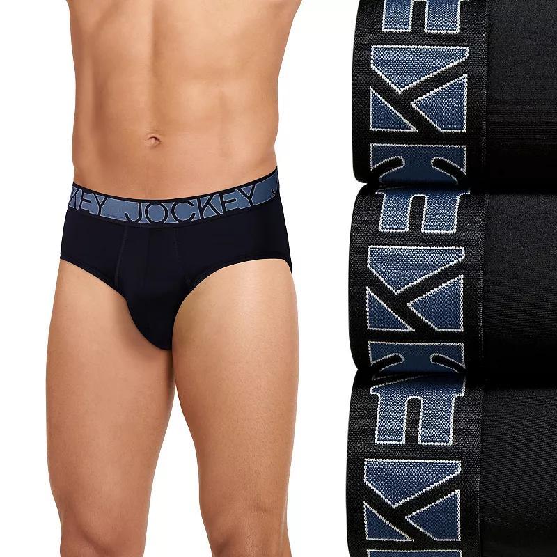 Men's Jockey® 3-Pack Active Microfiber Briefs, Size: Large, Black Product Image