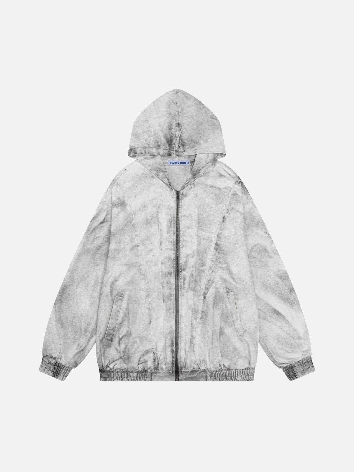Aelfric Eden Dirt Color Fringe Zip Up Hoodie Product Image