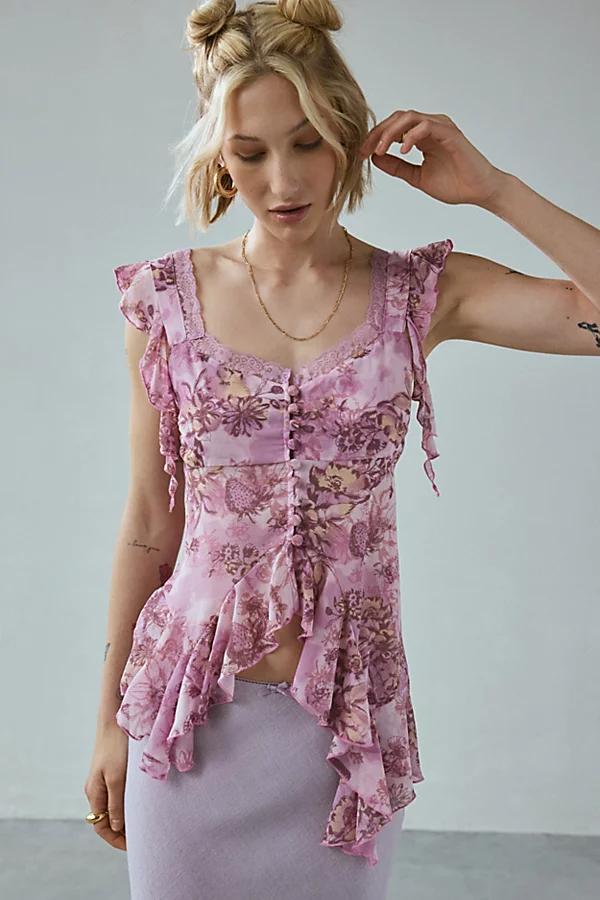 Kimchi Blue Eleanor Flyaway Hanky Hem Blouse Womens at Urban Outfitters Product Image