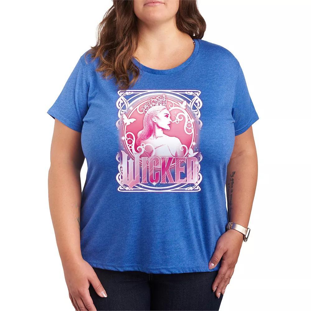 Plus Size Wicked Glinda Portrait Tee, Women's, Size: 1XL, Black Product Image