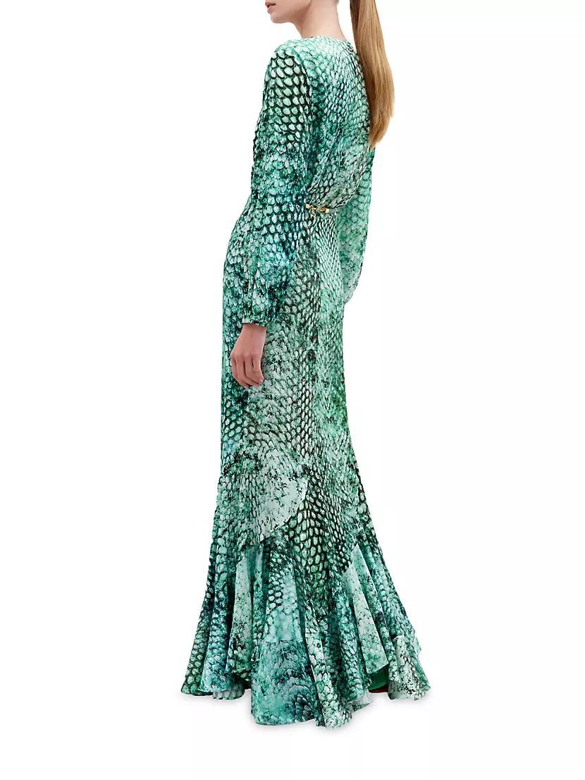Remy Snake Print Stretch-Silk Maxi-Dress Product Image