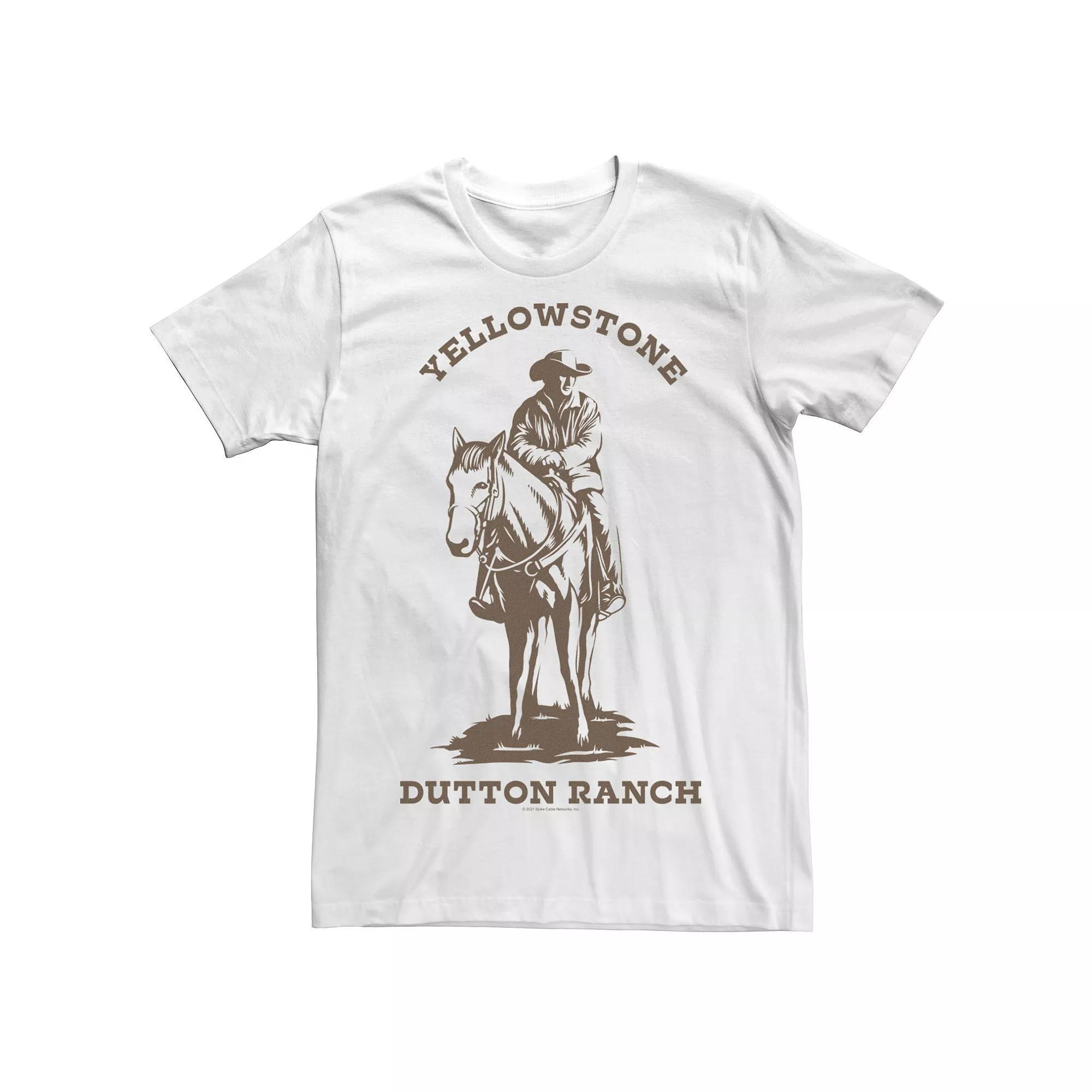 Men's Yellowstone Dutton Ranch Montana John Dutton Logo C2 Tee, Size: XXL, White Product Image