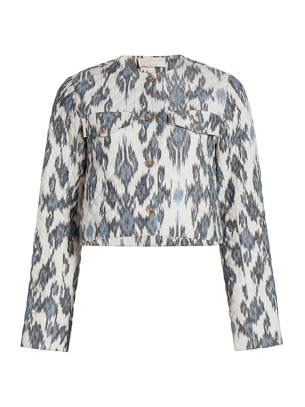 Womens Dione Printed Cotton Crop Jacket Product Image