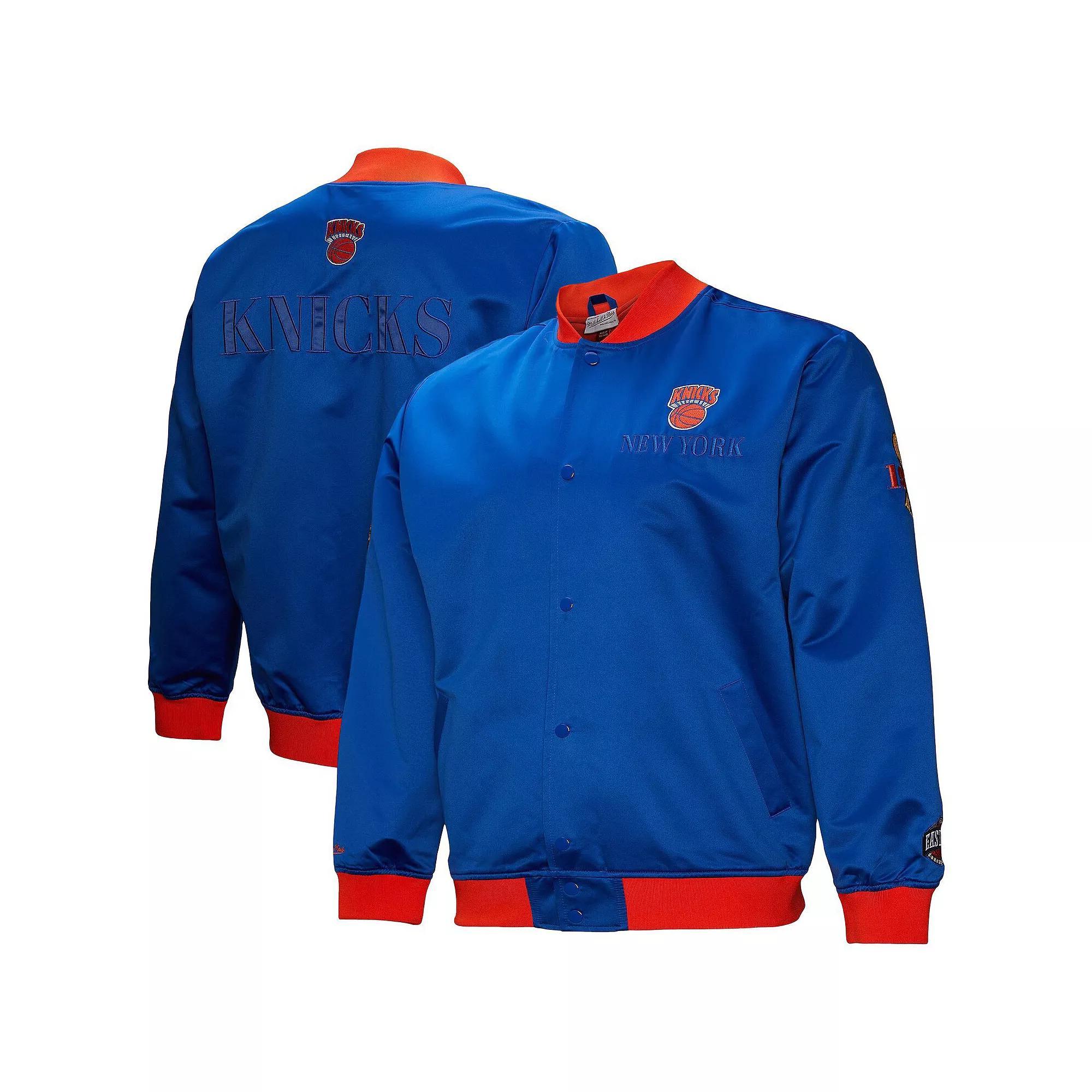 Men's Mitchell & Ness Blue New York Knicks Hardwood Classics Team OG 3.0 Lightweight Satin Full-Snap Jacket, Size: XL Product Image