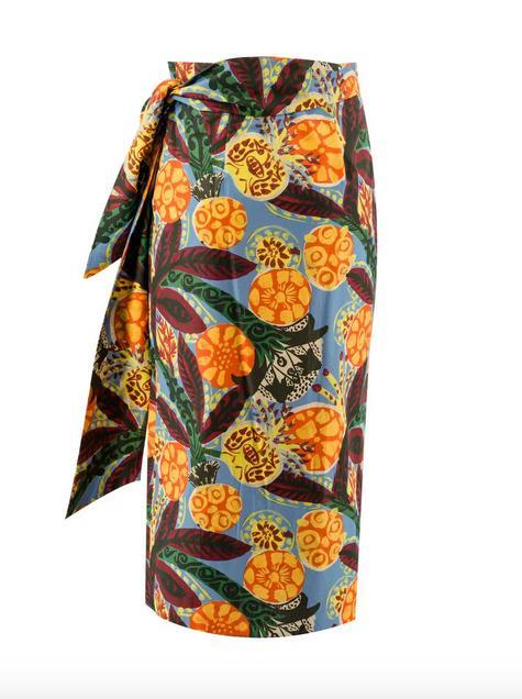 Max Mara Weekend Fiore Cotton Wrapover Skirt Product Image