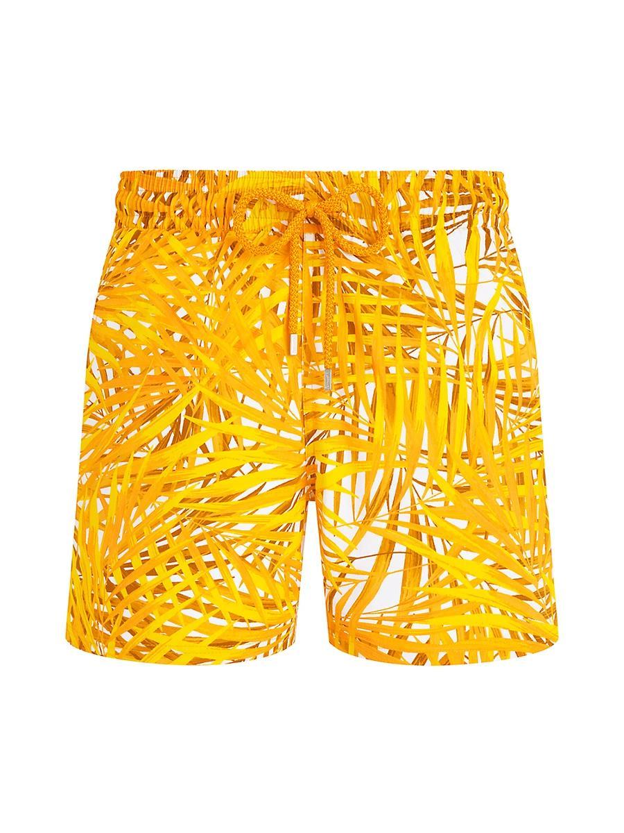 Vilebrequin Men's Palm Leaves Stretch Swim Shorts in Mangue at Nordstrom, Size Large Product Image