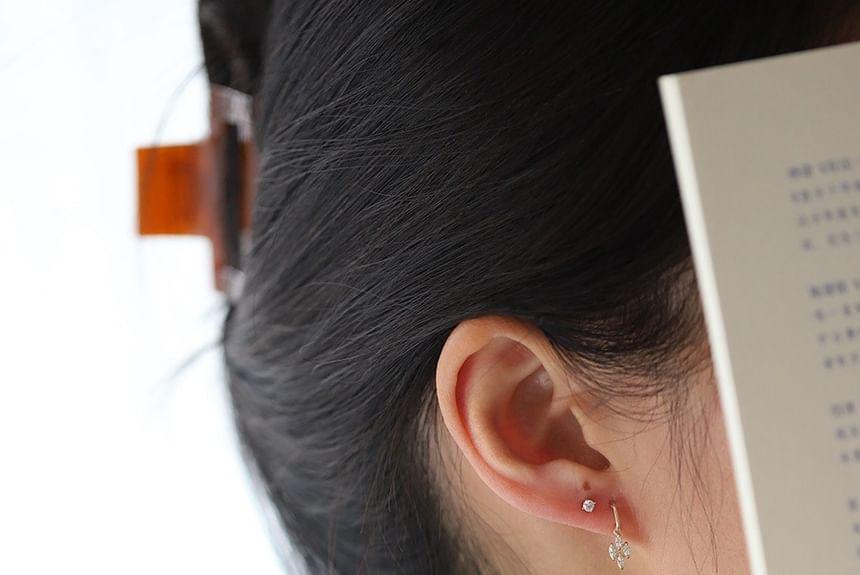 Rhinestone Sterling Silver Drop Earring Product Image