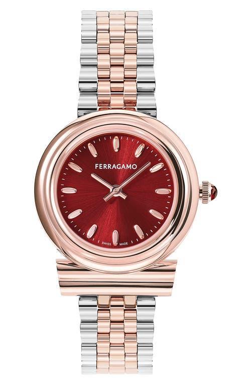 28mm Gancini Watch with Bracelet Strap, Two Tone Rose Gold Product Image