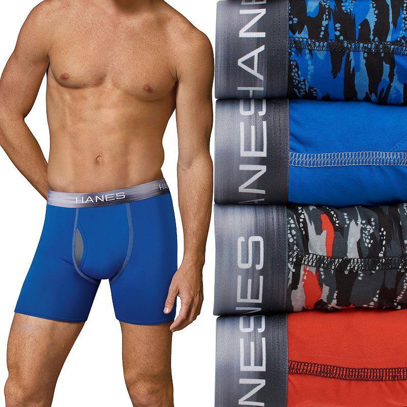Hanes Ultimate Mens Performance Boxer Brief Underwear, X-Temp, Assorted 4-Pack 2XL Product Image