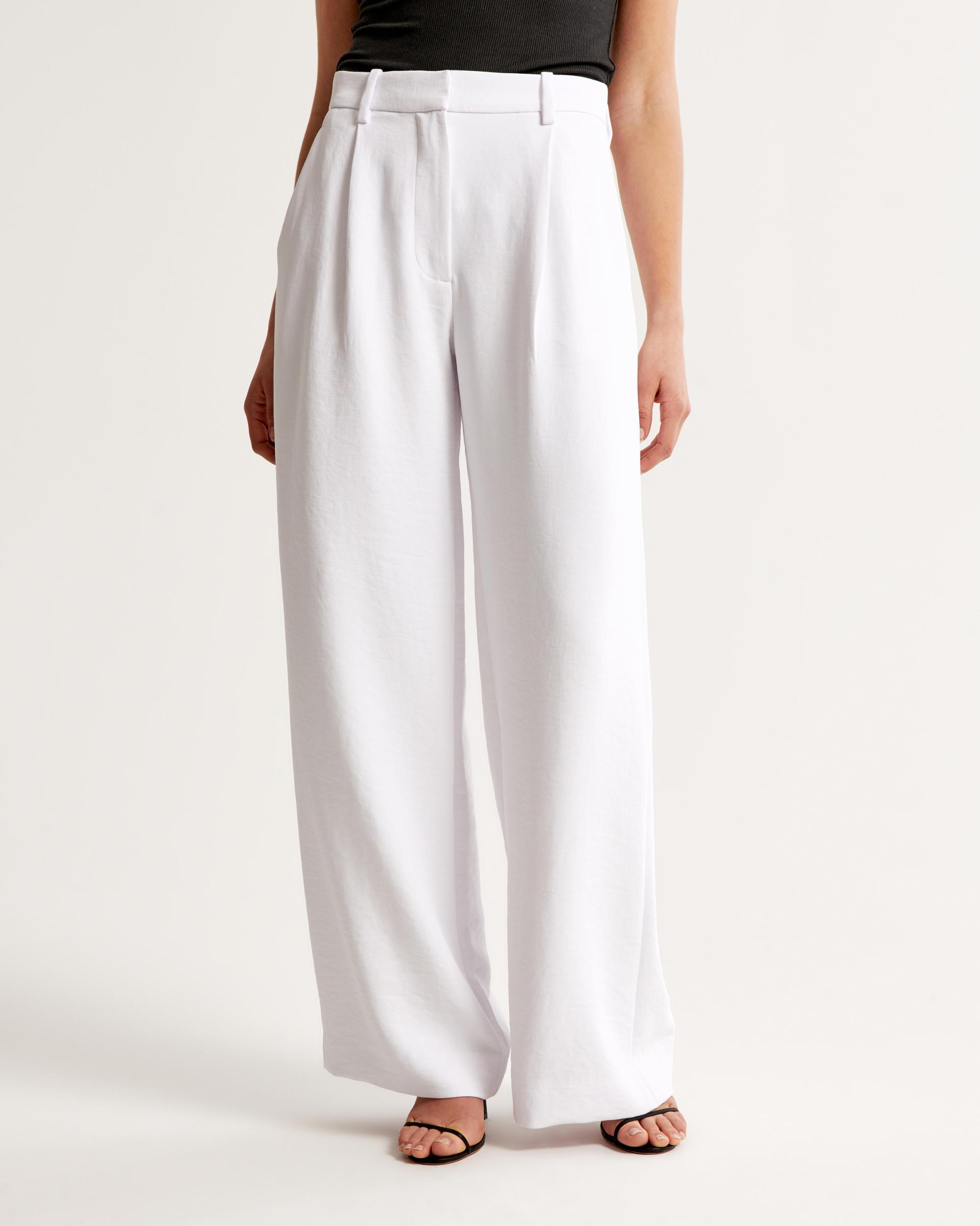 A&F Harper Tailored Premium Crepe Ultra-Wide Leg Pant Product Image