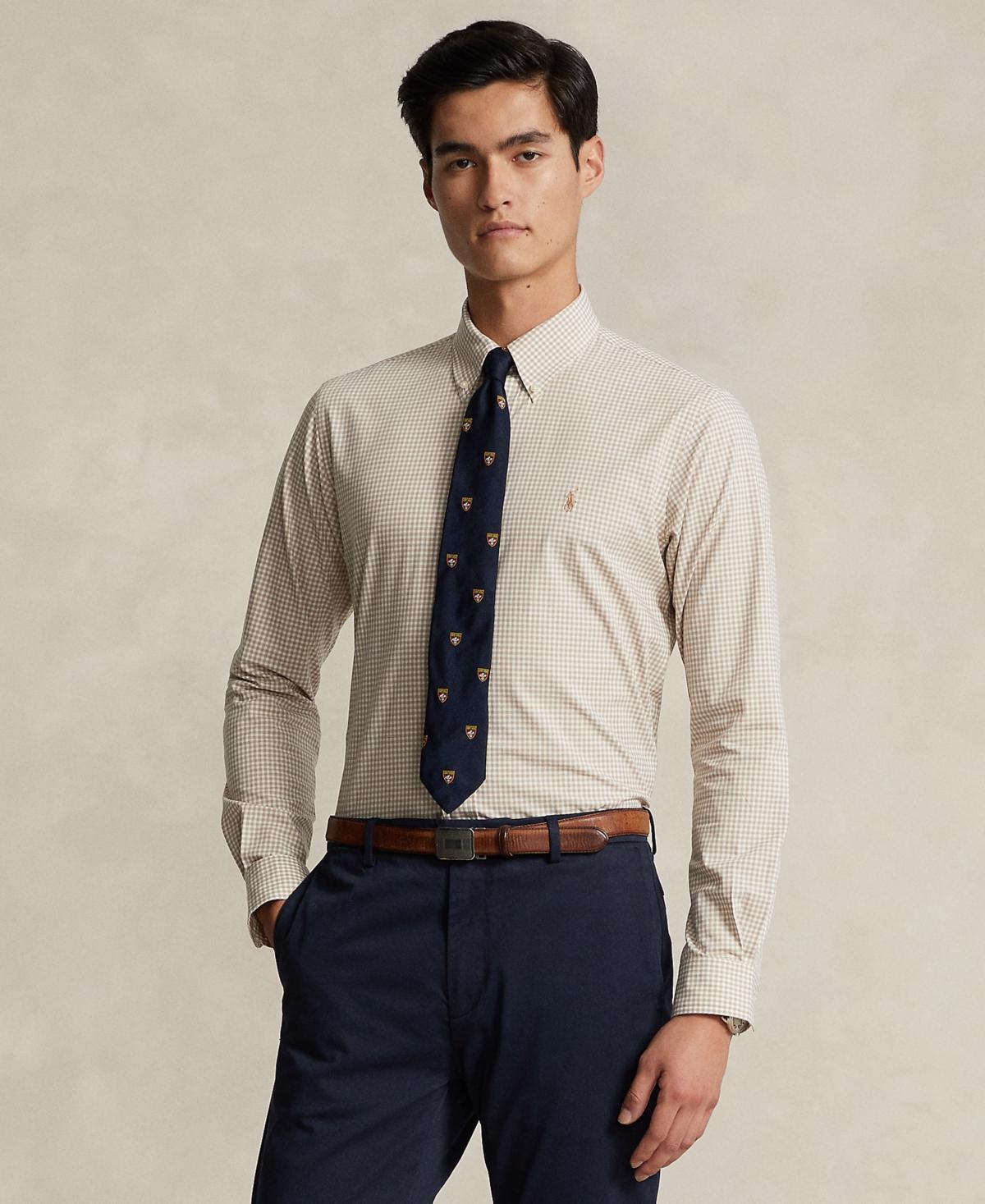 Polo Ralph Lauren Cotton Stretch Poplin Gingham Check Slim Fit Button Down Shirt Product Image
