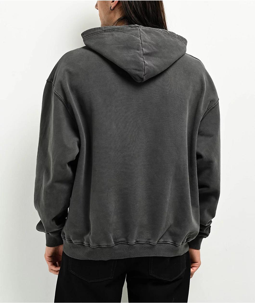 Straye Metal Vintage Black Wash Hoodie Product Image
