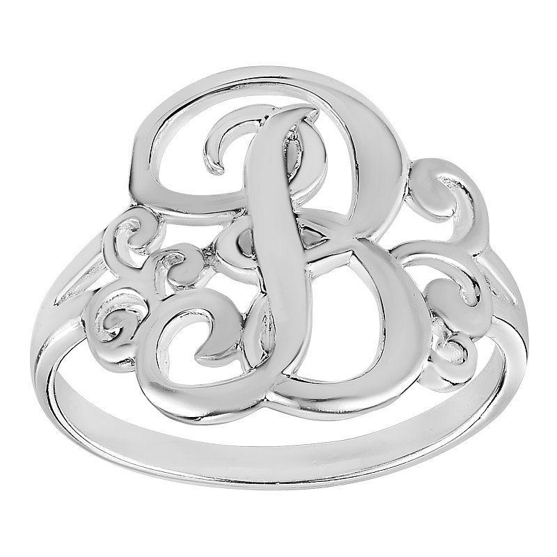 PRIMROSE Sterling Silver Monogram Initial Ring, Women's, Size: 9, U Product Image