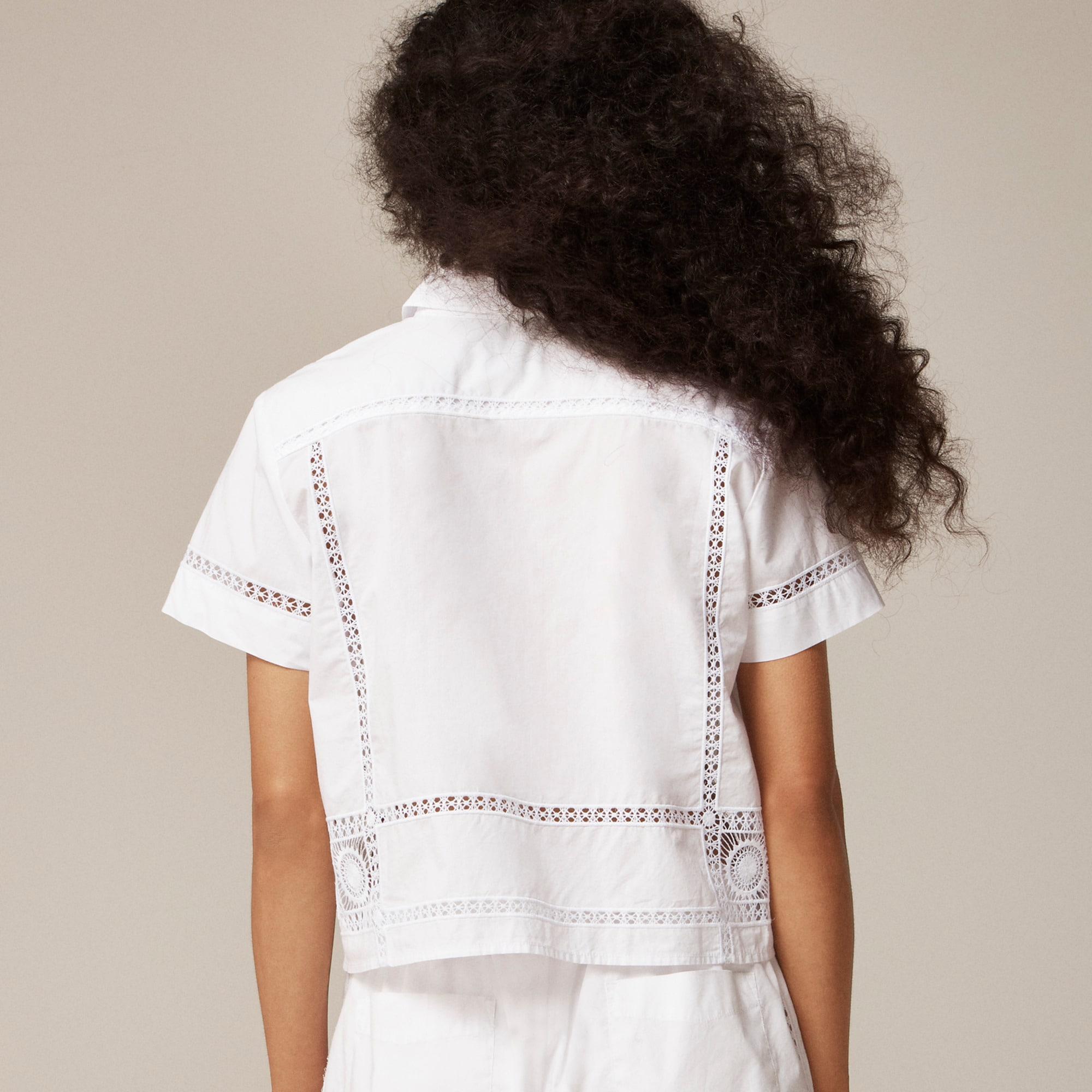 Gamine eyelet-trim shirt Product Image
