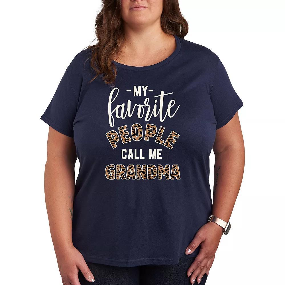 Plus Favorite People Grandma Graphic Tee, Womens Blue Product Image