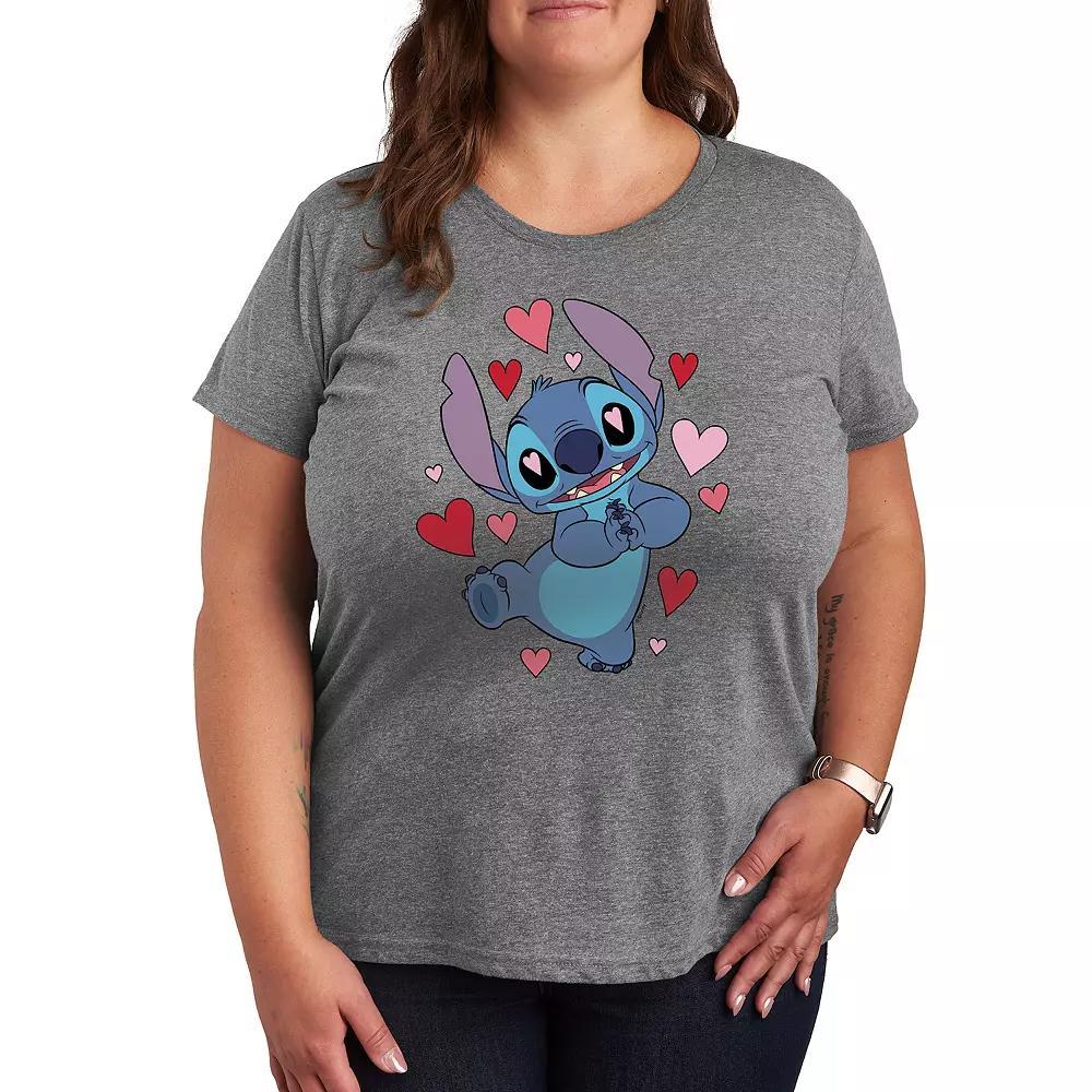 Disneys Lilo & Stitch Plus Heart Eyes Graphic Tee, Womens Product Image
