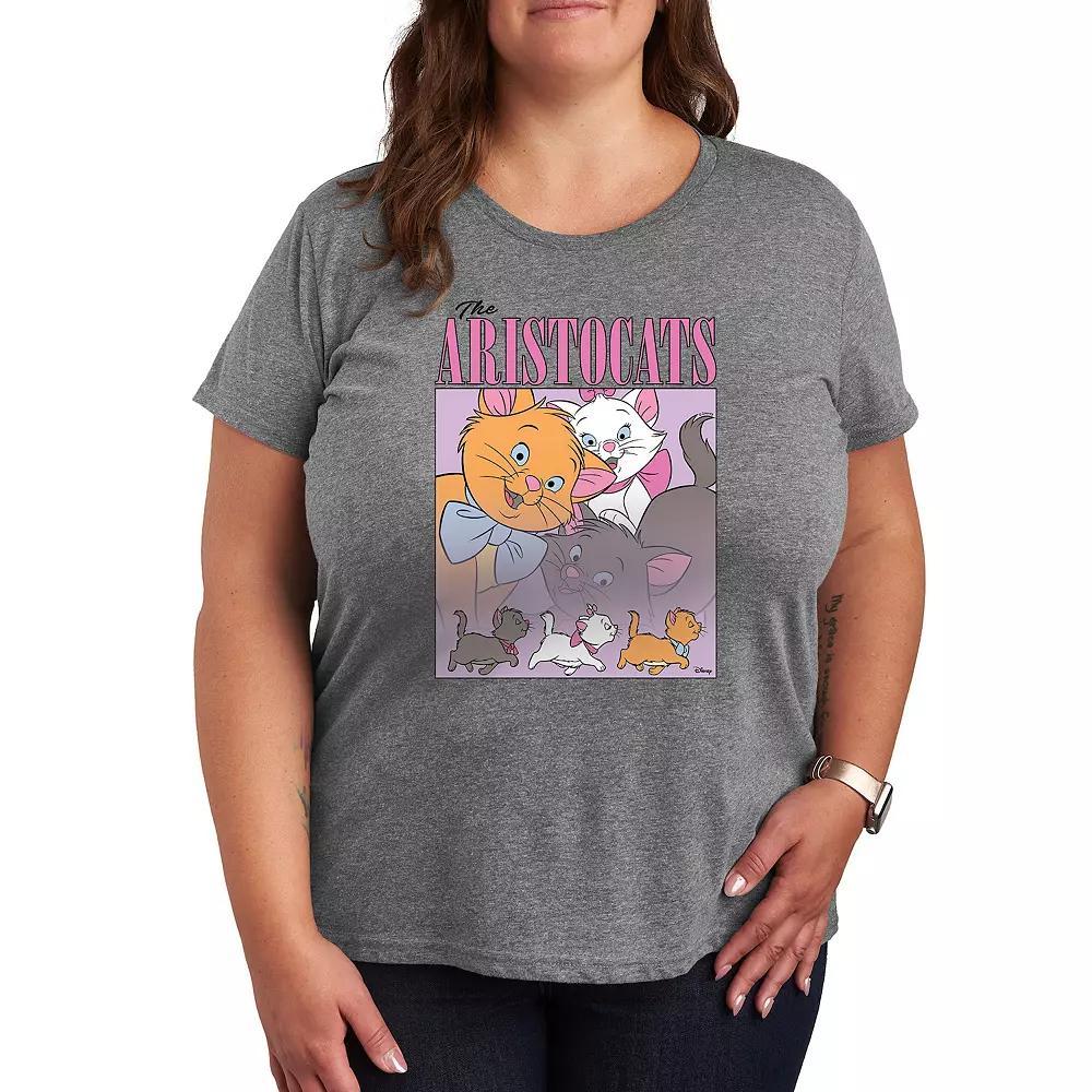 Disney's The Aristocats Plus Logo Graphic Tee, Women's, Size: 1XL, Grey Gray Product Image