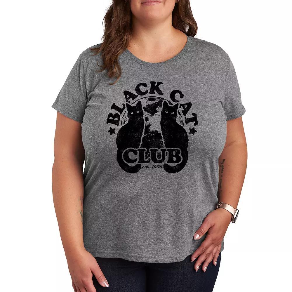 Womens Black Cat Club Halloween Tee, Girls Product Image