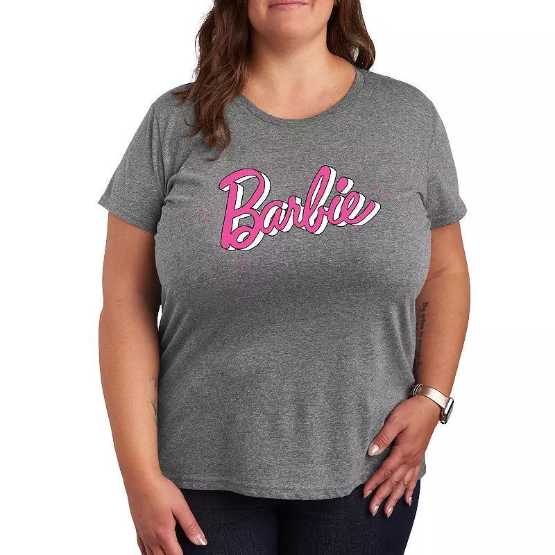 Plus Love Heart Graphic Tee, Womens Heather Grey Product Image