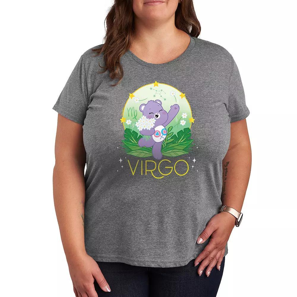 Plus Care Bears Virgo Graphic Tee, Womens Grey Juniper Product Image