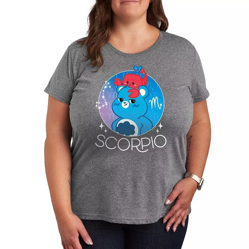 Plus Lightning Bolt Sparkle Graphic Tee, Womens Grey Gray Product Image