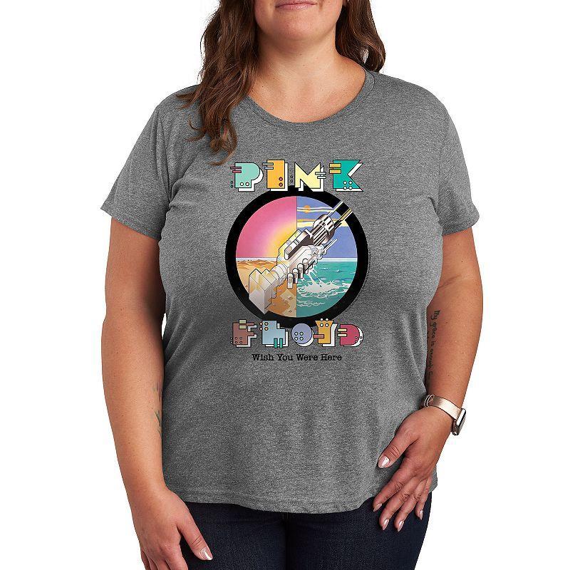 Plus Pink Floyd Robot Handshake Graphic Tee, Womens Product Image