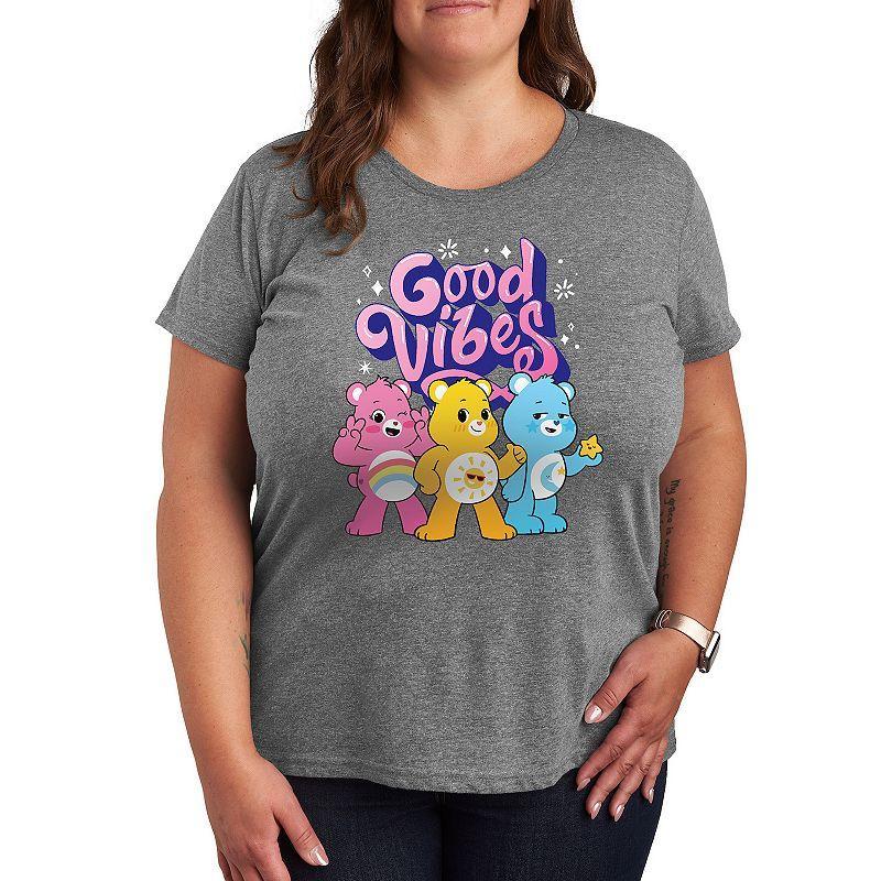 Plus Care Bears Vibes Graphic Tee, Womens Grey Gray Product Image