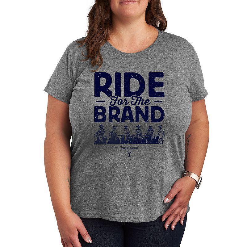 Plus Yellowstone Ride For The Brand Graphic Tee, Womens Grey Gray Product Image