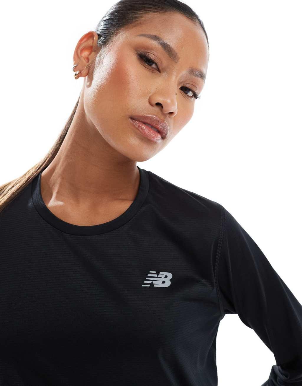 New Balance Sport Essentials long sleeve T-shirt in black Product Image