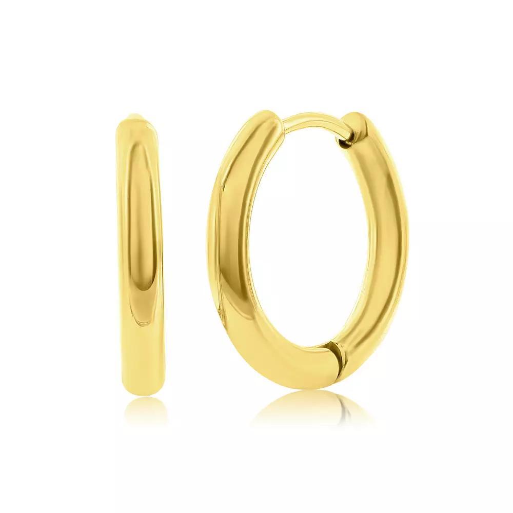 Metallo 11.5mm Polished Hoop Earrings, Men's, Stainless Product Image