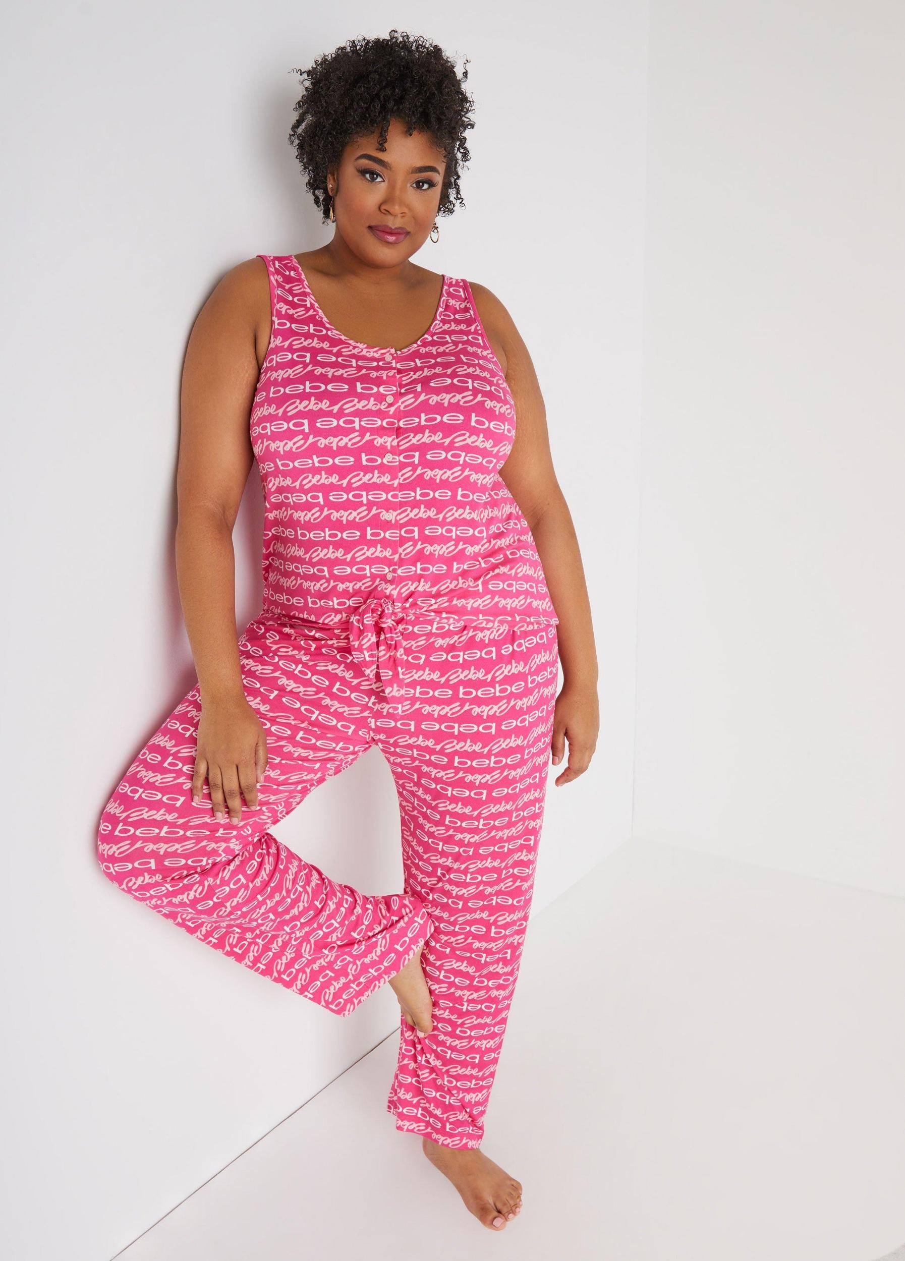 Bebe Logo Print Pajama Set Product Image
