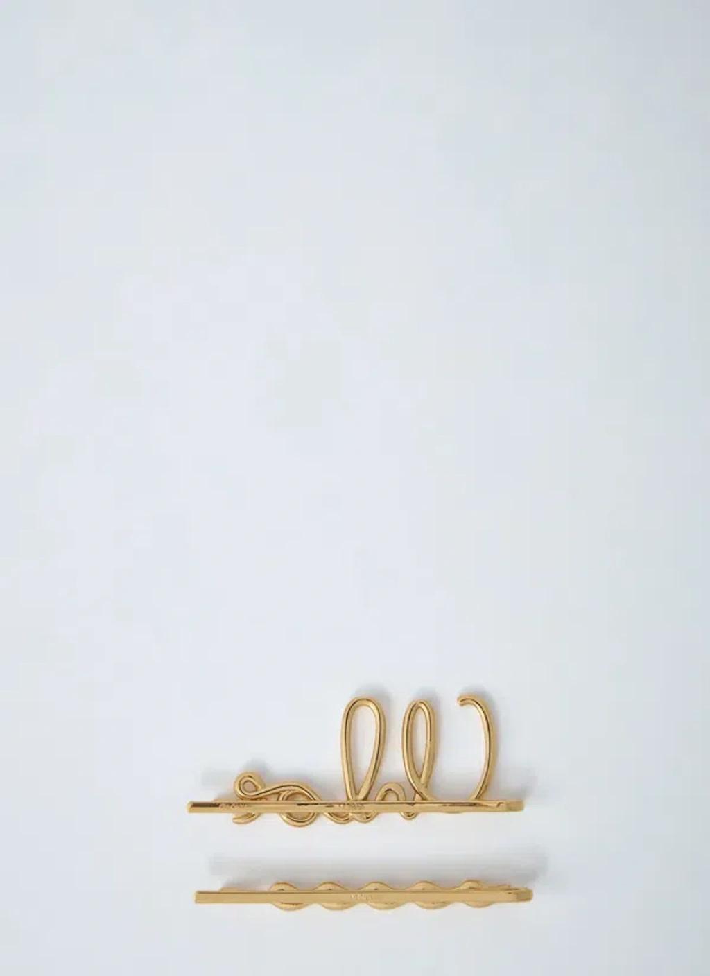 CHLOÉ Iconic Hair Clips Accessories In Metallic Product Image