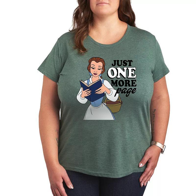 Disney Princess Belle Plus One More Page Graphic Tee, Womens Grey Royal Blue Product Image