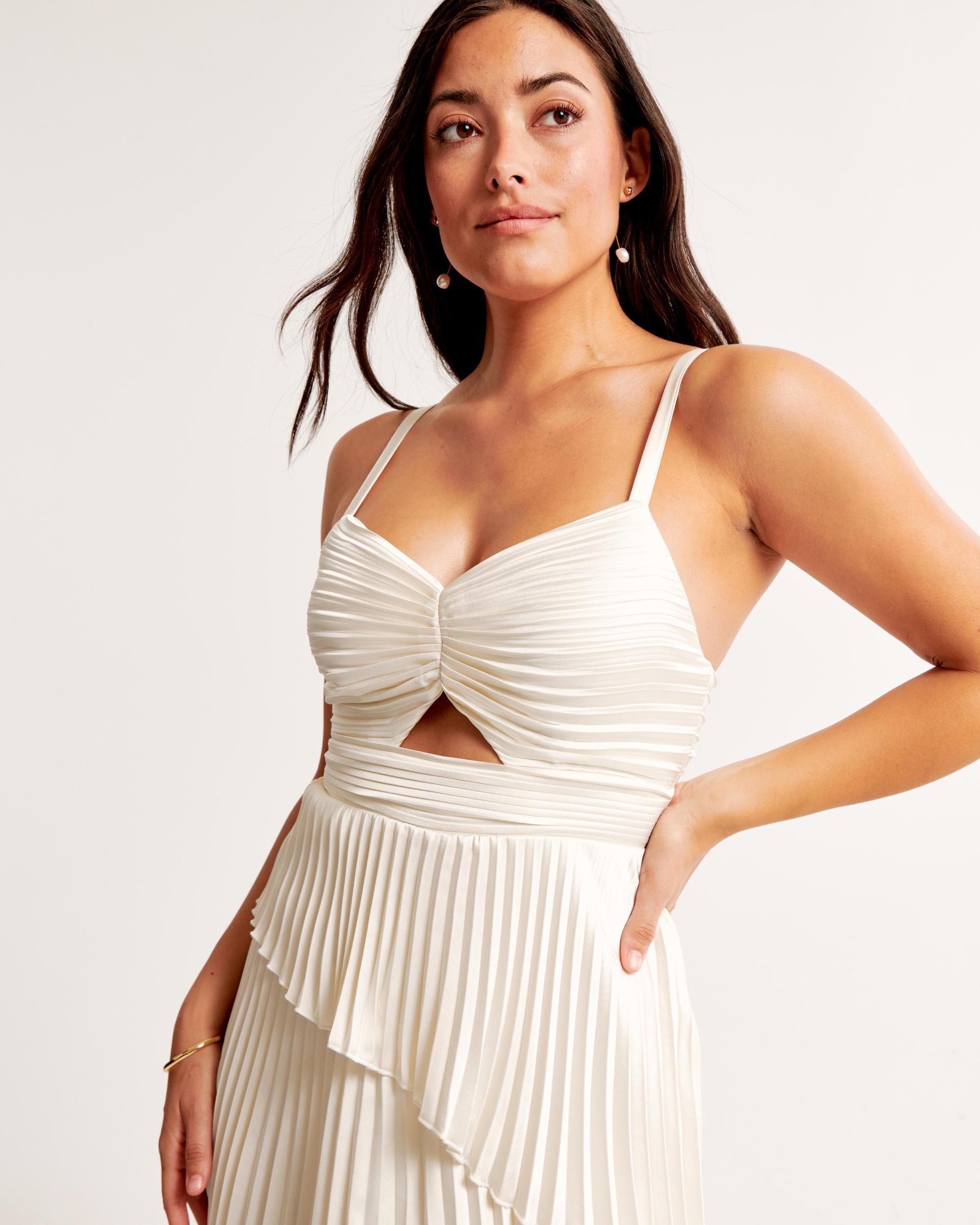 The A&F Giselle Pleated Tiered Maxi Dress Product Image