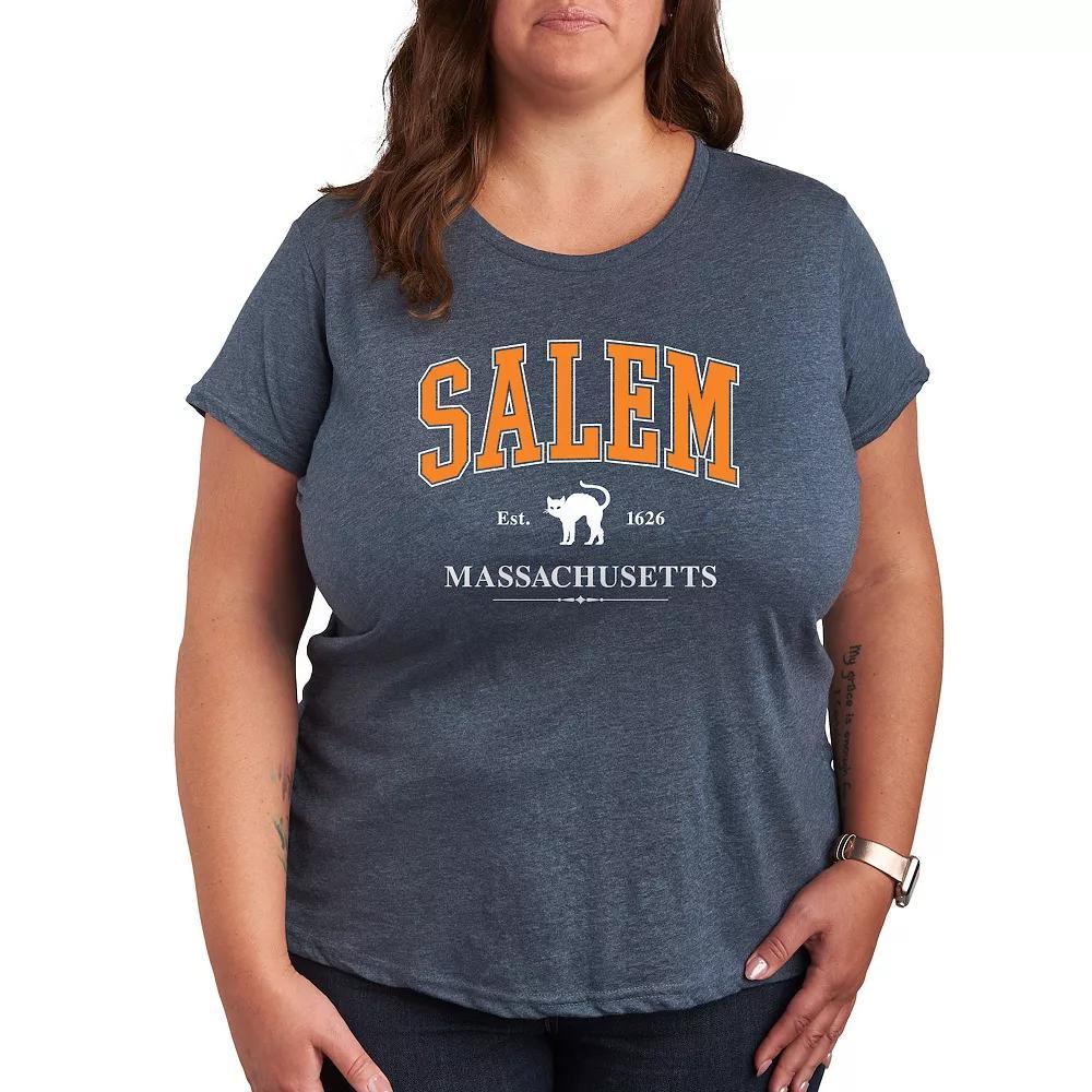 Plus I Kinda Dont Care Graphic Tee, Womens Grey Blue Product Image