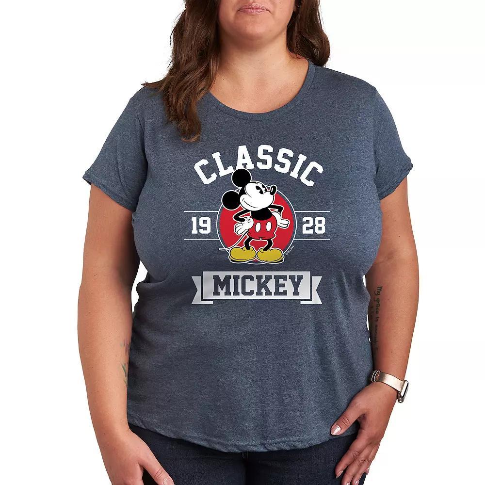 Disney's Mickey Mouse Plus Classic 1928 Graphic Tee, Women's, Size: 4XL, Heather Grey Product Image
