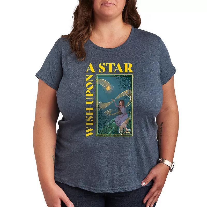 Plus Peanuts Snoopy Pastel Heart Graphic Tee, Womens Grey Blue Product Image