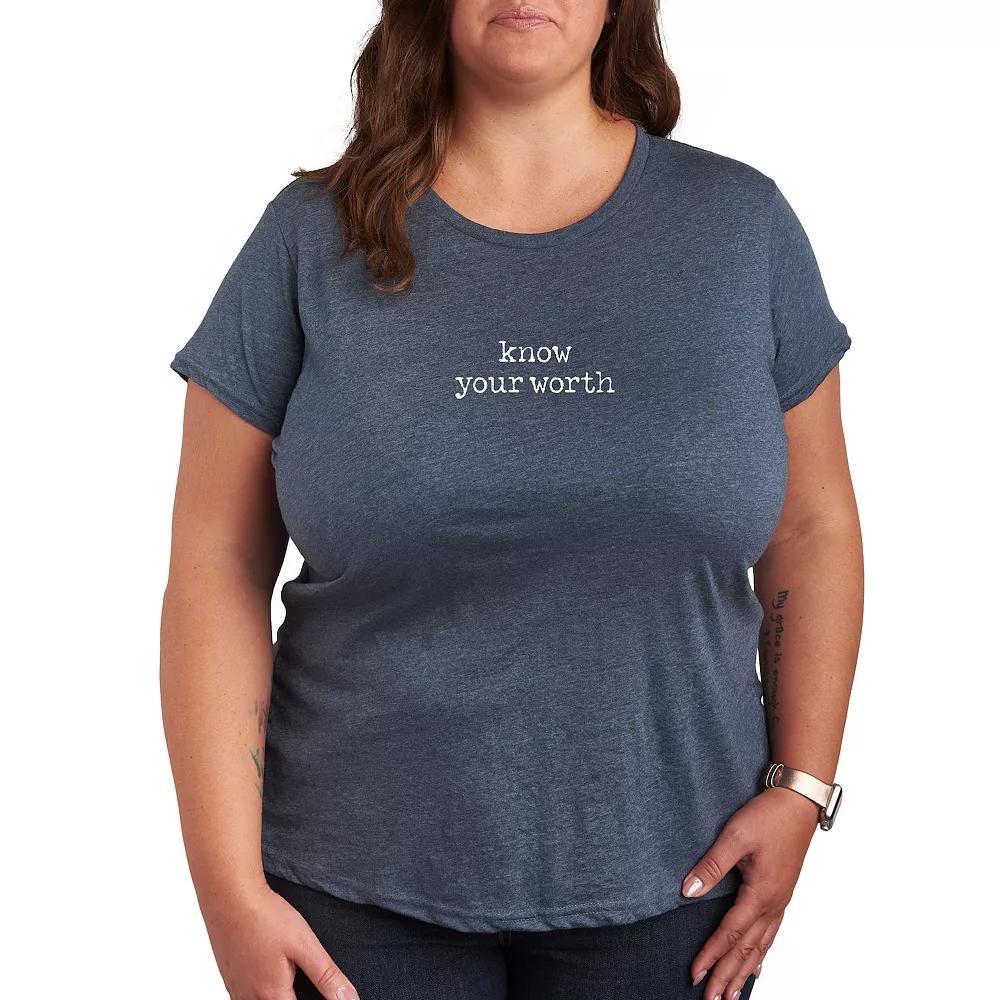 Plus Cant Dog Said No Graphic Tee, Womens Grey Blue Product Image