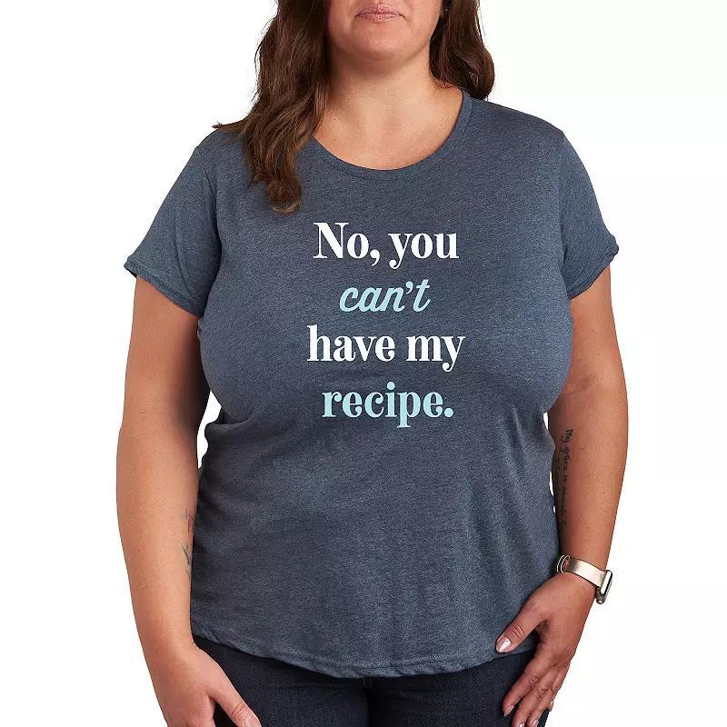 Plus No Cant Have Recipe Graphic Tee, Womens Grey Wine Product Image