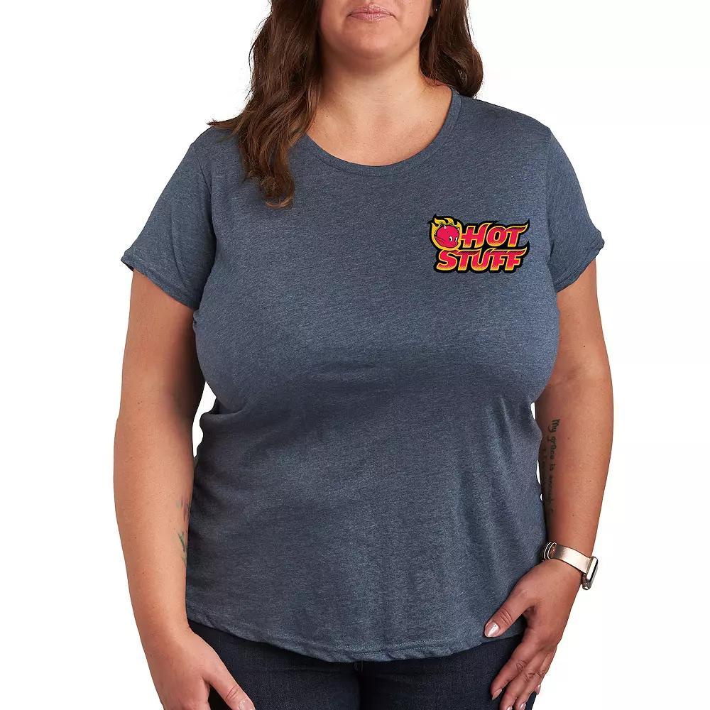 Plus Hot Stuff Cute But Weird Graphic Tee, Womens Grey Blue Product Image